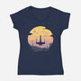 Rogue Fighter-Womens-V-Neck-Tee-rocketman_art