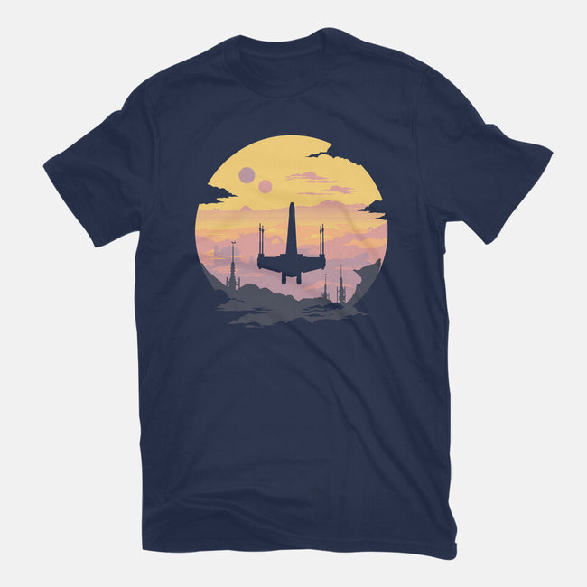 Rogue Fighter-Womens-Fitted-Tee-rocketman_art