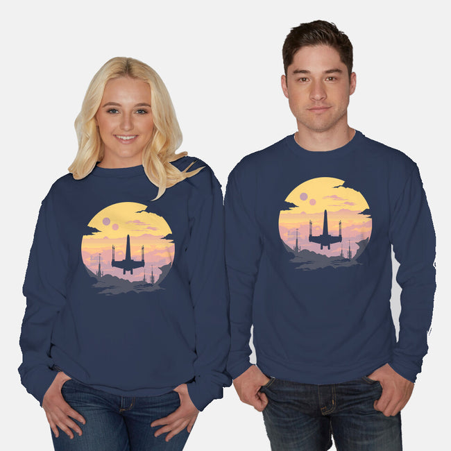 Rogue Fighter-Unisex-Crew Neck-Sweatshirt-rocketman_art