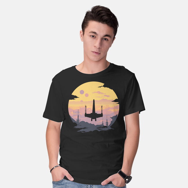 Rogue Fighter-Mens-Basic-Tee-rocketman_art