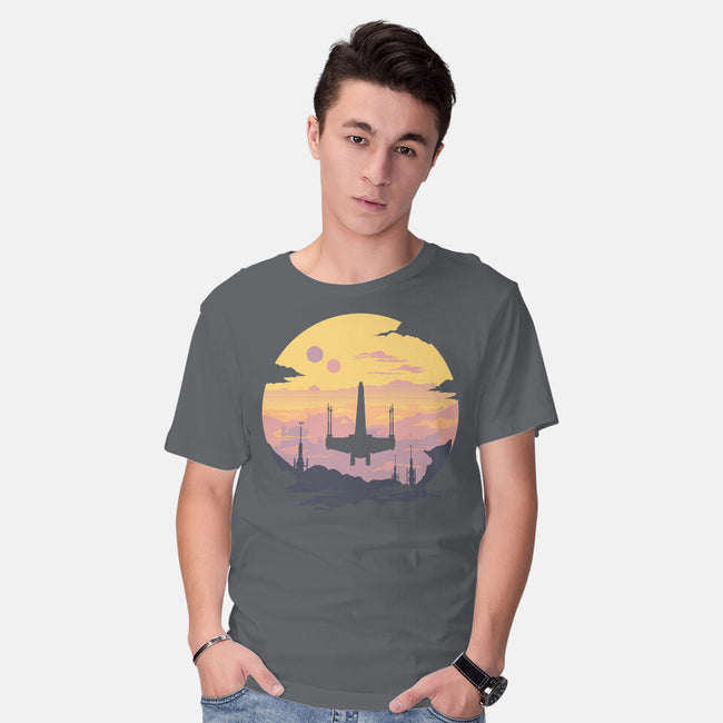 Rogue Fighter-Mens-Basic-Tee-rocketman_art