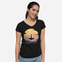 Rogue Fighter-Womens-V-Neck-Tee-rocketman_art