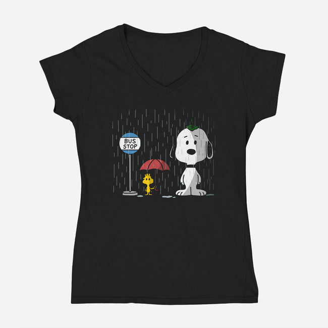 Good Neighbor-Womens-V-Neck-Tee-zachterrelldraws