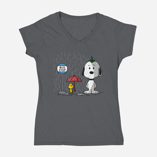 Good Neighbor-Womens-V-Neck-Tee-zachterrelldraws