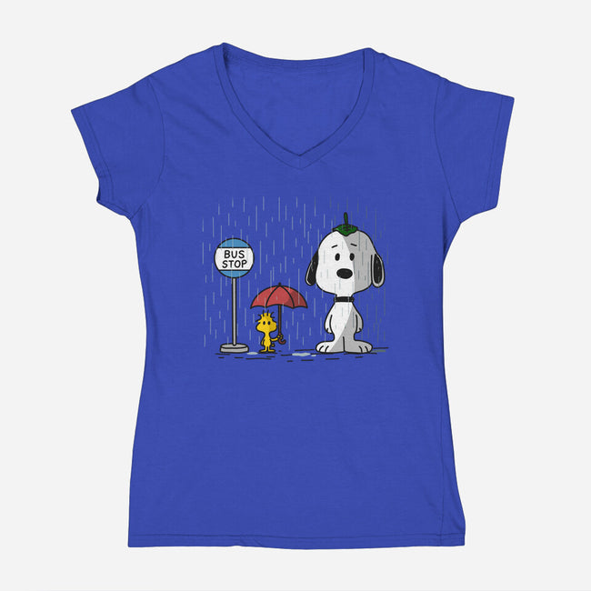 Good Neighbor-Womens-V-Neck-Tee-zachterrelldraws