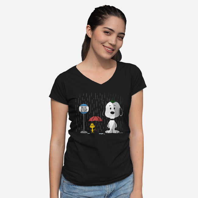 Good Neighbor-Womens-V-Neck-Tee-zachterrelldraws