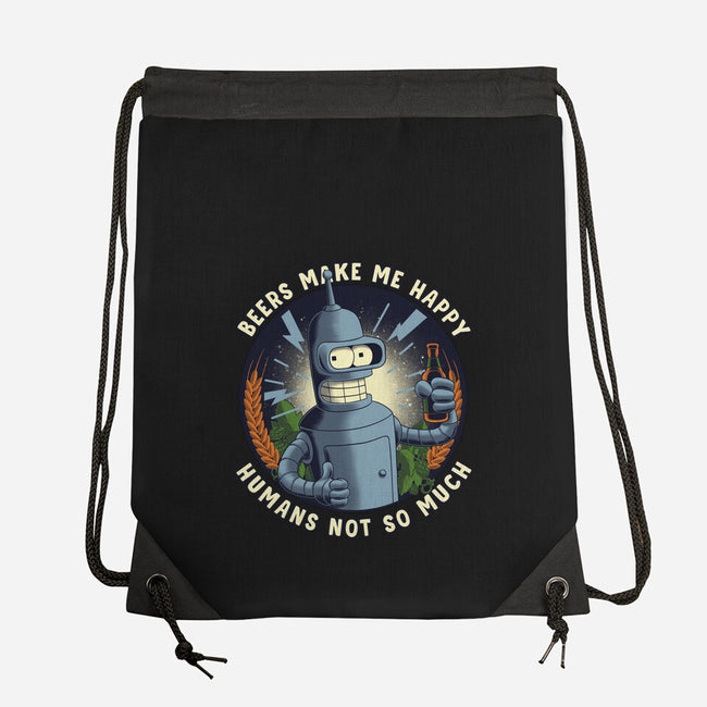 Beers Make Me Happy-None-Drawstring-Bag-rmatix