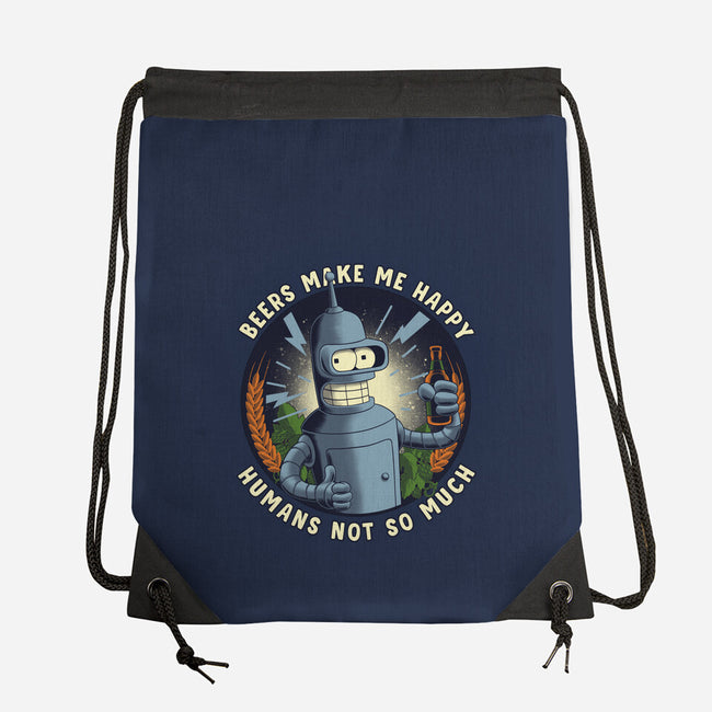 Beers Make Me Happy-None-Drawstring-Bag-rmatix