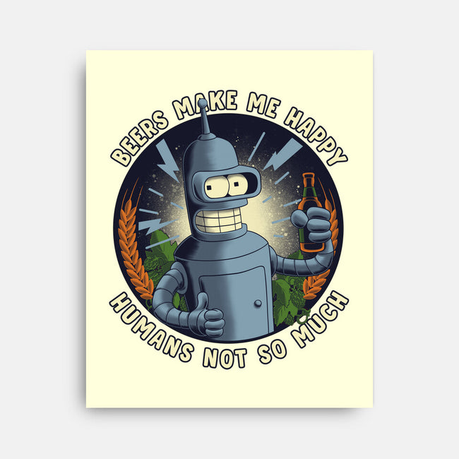 Beers Make Me Happy-None-Stretched-Canvas-rmatix