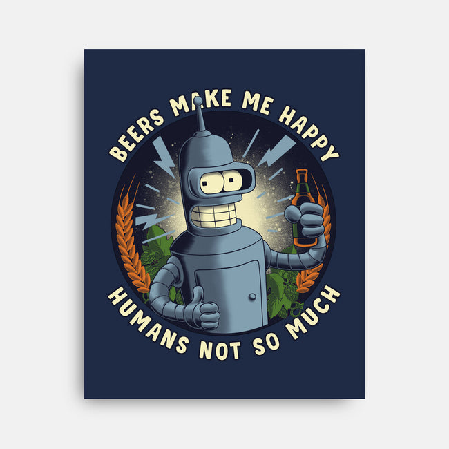Beers Make Me Happy-None-Stretched-Canvas-rmatix