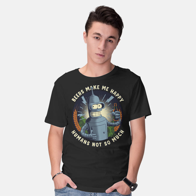 Beers Make Me Happy-Mens-Basic-Tee-rmatix