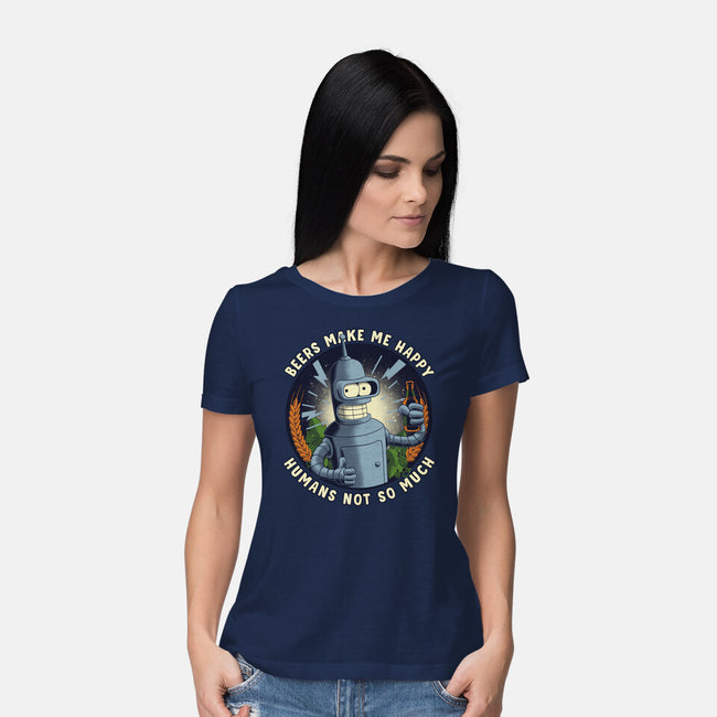 Beers Make Me Happy-Womens-Basic-Tee-rmatix