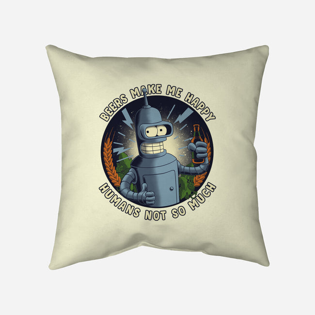 Beers Make Me Happy-None-Removable Cover w Insert-Throw Pillow-rmatix