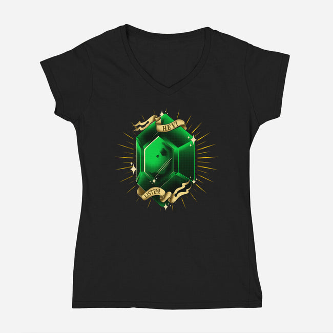 Stay Rupees-Womens-V-Neck-Tee-yumie