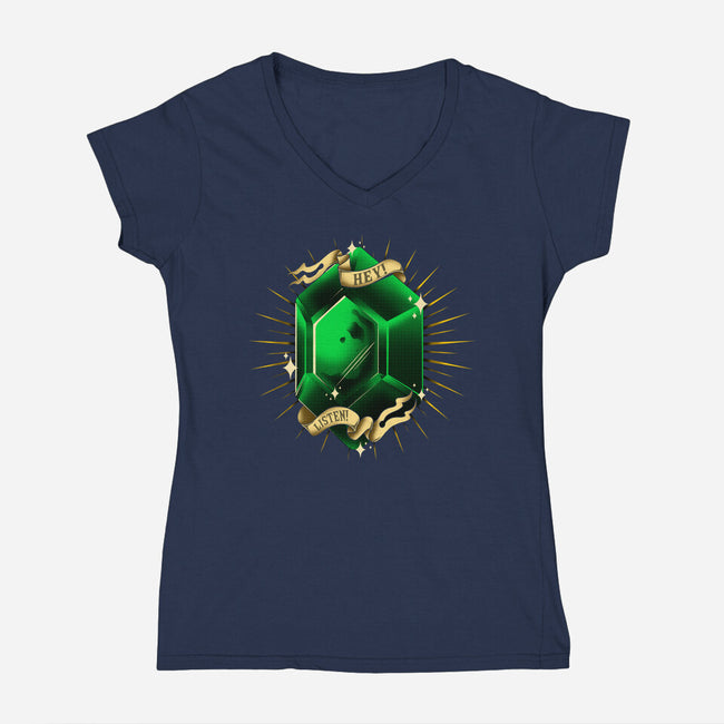 Stay Rupees-Womens-V-Neck-Tee-yumie