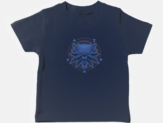 Neon Line-Art Wolfborn Crest