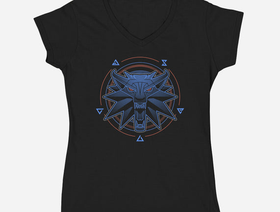 Neon Line-Art Wolfborn Crest
