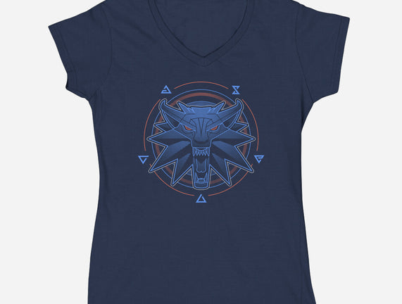 Neon Line-Art Wolfborn Crest