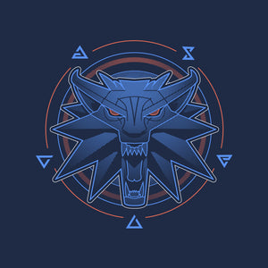 Neon Line-Art Wolfborn Crest