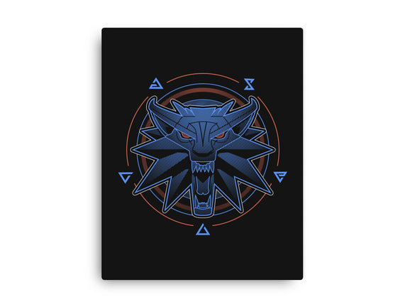 Neon Line-Art Wolfborn Crest