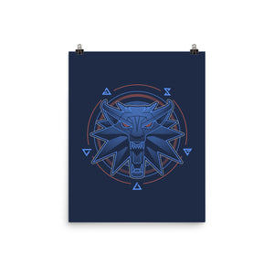 Neon Line-Art Wolfborn Crest