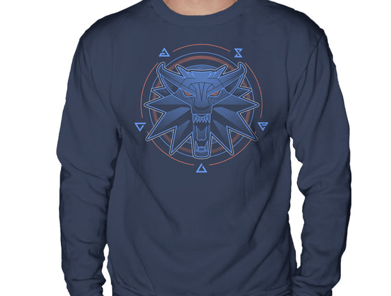 Neon Line-Art Wolfborn Crest