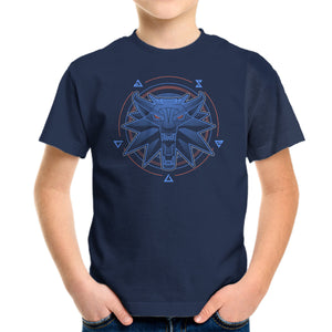 Neon Line-Art Wolfborn Crest