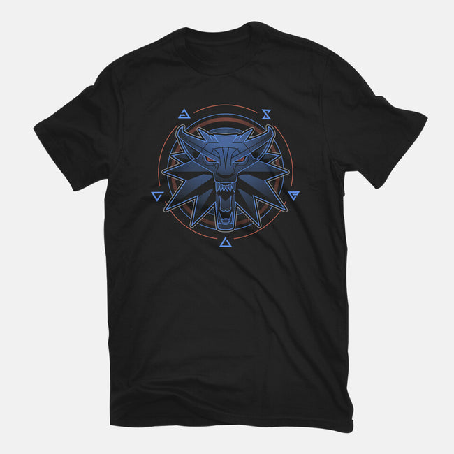 Neon Line-Art Wolfborn Crest-Mens-Basic-Tee-Astrobot Invention