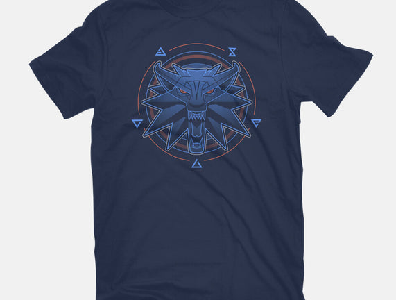Neon Line-Art Wolfborn Crest