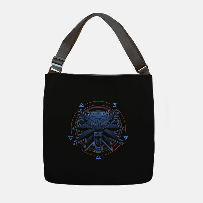 Neon Line-Art Wolfborn Crest-None-Adjustable Tote-Bag-Astrobot Invention