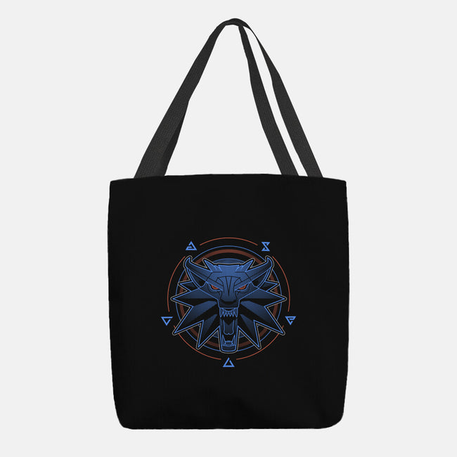 Neon Line-Art Wolfborn Crest-None-Basic Tote-Bag-Astrobot Invention