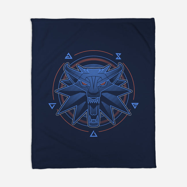 Neon Line-Art Wolfborn Crest-None-Fleece-Blanket-Astrobot Invention