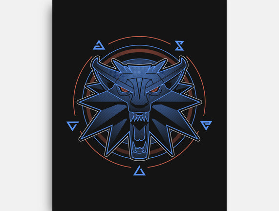 Neon Line-Art Wolfborn Crest