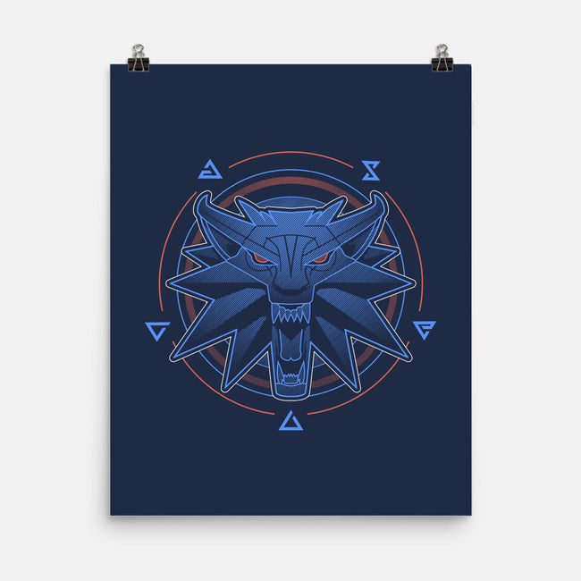 Neon Line-Art Wolfborn Crest-None-Matte-Poster-Astrobot Invention