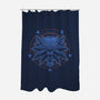 Neon Line-Art Wolfborn Crest-None-Polyester-Shower Curtain-Astrobot Invention