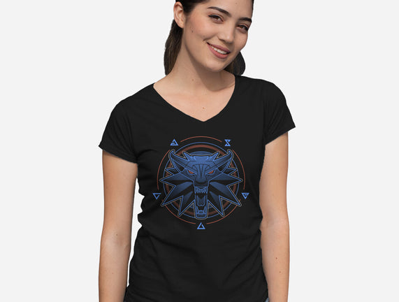 Neon Line-Art Wolfborn Crest