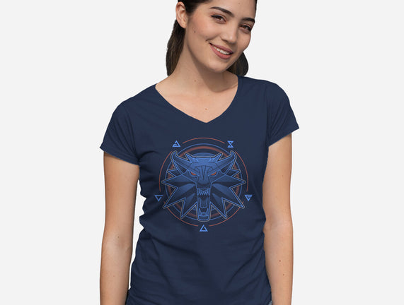 Neon Line-Art Wolfborn Crest