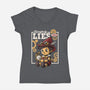 Pinocchio Steampunk Lies-Womens-V-Neck-Tee-NemiMakeit