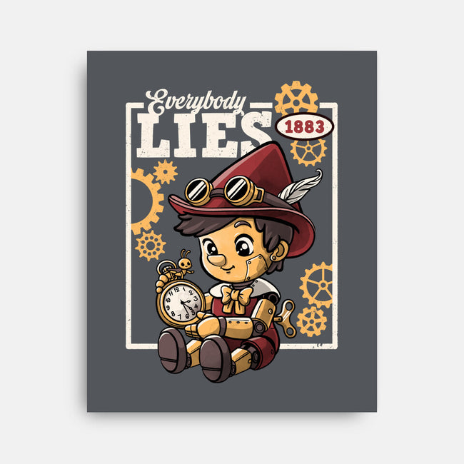 Pinocchio Steampunk Lies-None-Stretched-Canvas-NemiMakeit