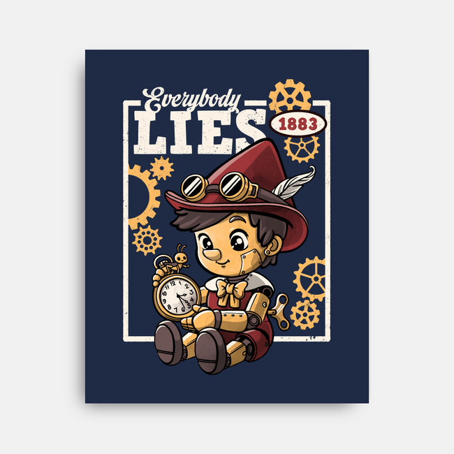 Pinocchio Steampunk Lies-None-Stretched-Canvas-NemiMakeit