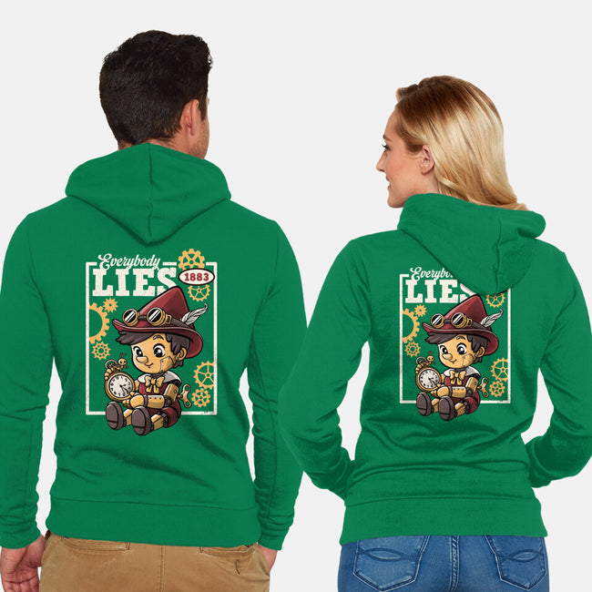 Pinocchio Steampunk Lies-Unisex-Zip-Up-Sweatshirt-NemiMakeit