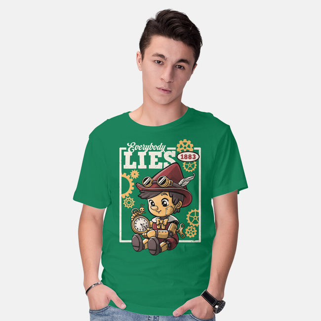 Pinocchio Steampunk Lies-Mens-Basic-Tee-NemiMakeit