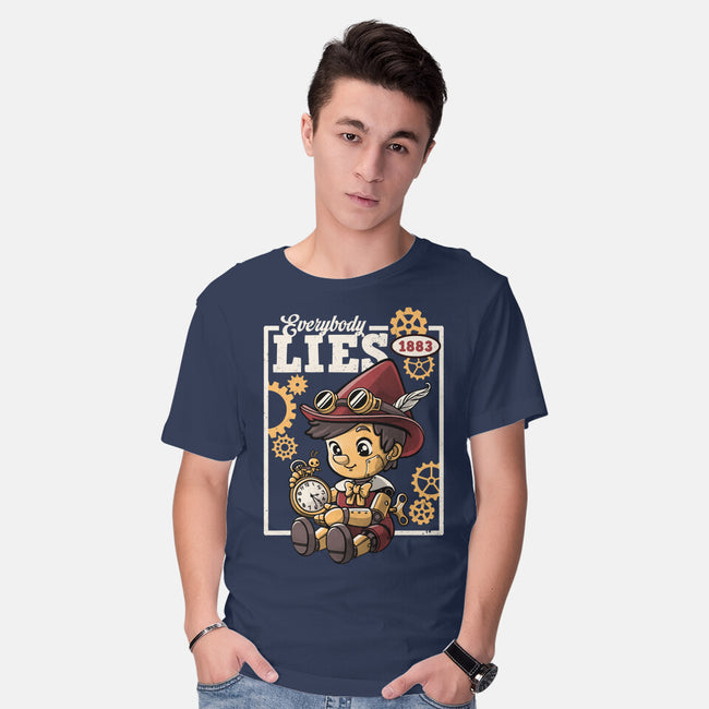Pinocchio Steampunk Lies-Mens-Basic-Tee-NemiMakeit