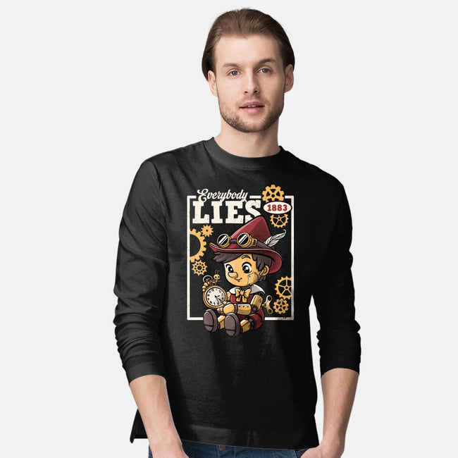 Pinocchio Steampunk Lies-Mens-Long Sleeved-Tee-NemiMakeit