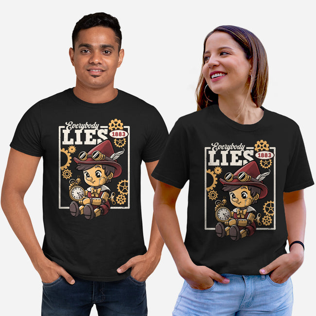 Pinocchio Steampunk Lies-Unisex-Basic-Tee-NemiMakeit