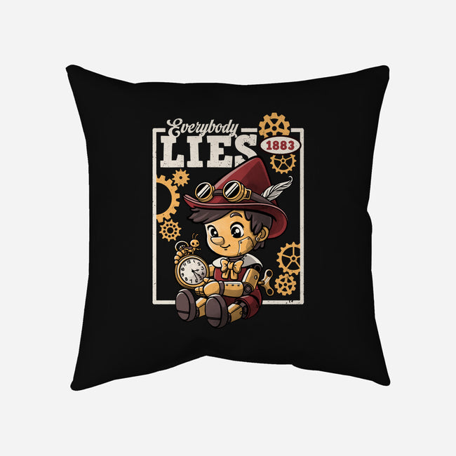 Pinocchio Steampunk Lies-None-Removable Cover w Insert-Throw Pillow-NemiMakeit