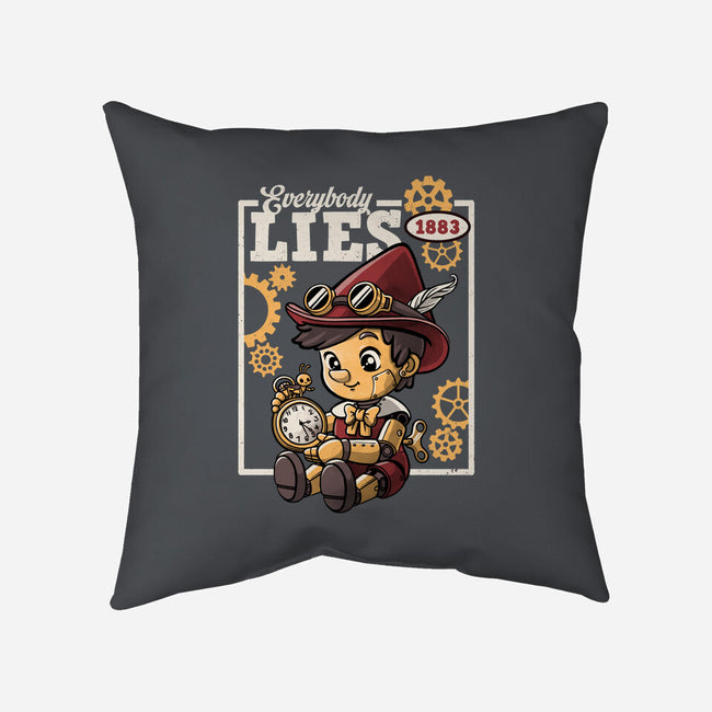 Pinocchio Steampunk Lies-None-Removable Cover w Insert-Throw Pillow-NemiMakeit