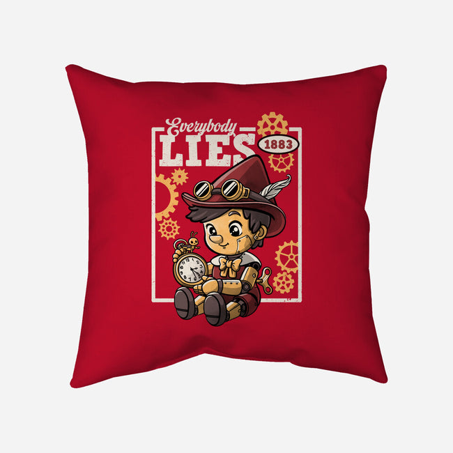 Pinocchio Steampunk Lies-None-Removable Cover w Insert-Throw Pillow-NemiMakeit