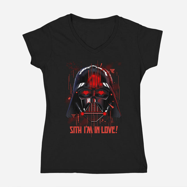 Darth Love-Womens-V-Neck-Tee-silentOp