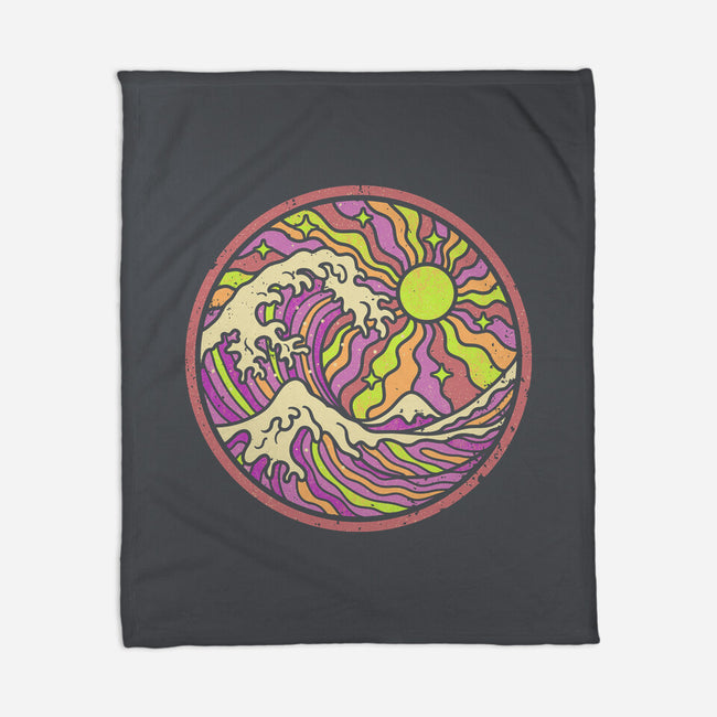 The Groovy Wave-None-Fleece-Blanket-retrodivision